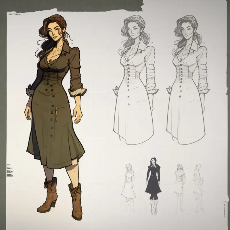 Full-body Fashion Character Sketches