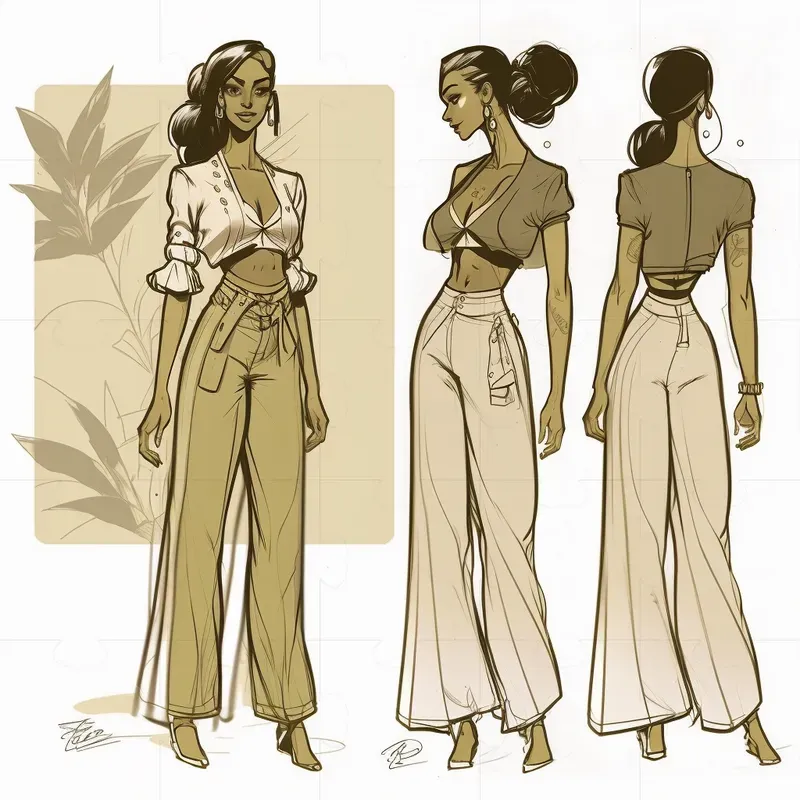 Full-body Fashion Character Sketches