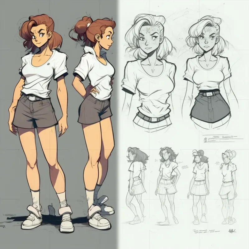 Full-body Fashion Character Sketches