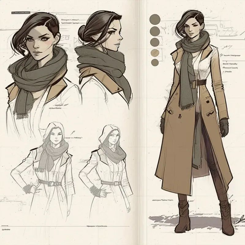 Full-body Fashion Character Sketches