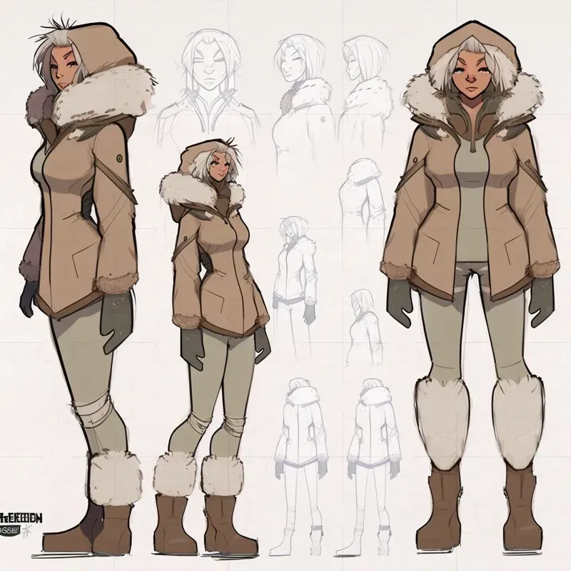 Full-body Fashion Character Sketches