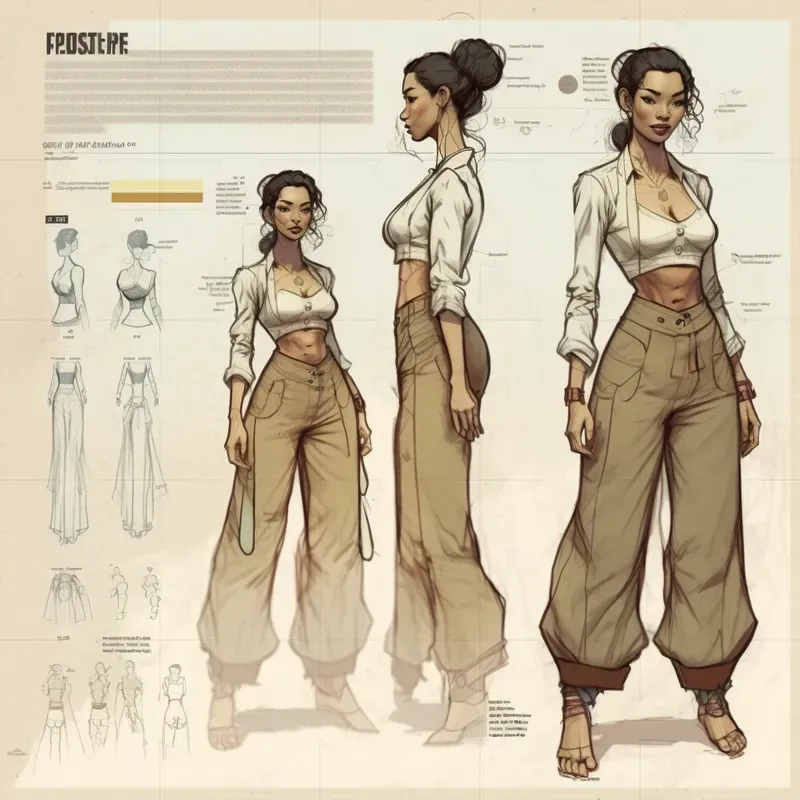 Full-body Fashion Character Sketches