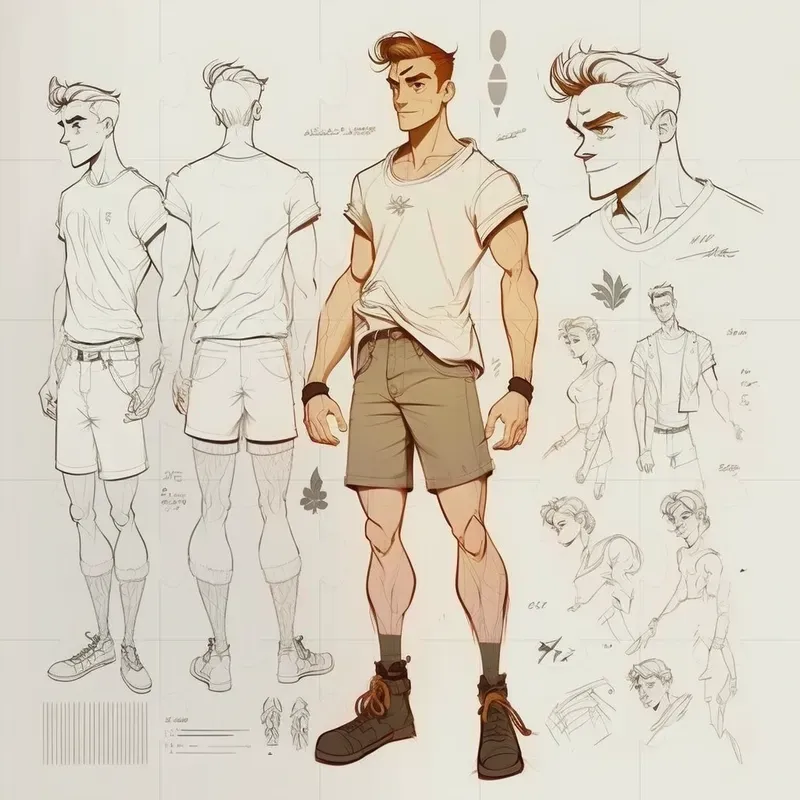 Male Full-body Fashion Character Sketches