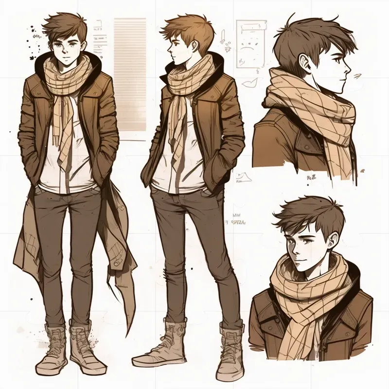 Male Full-body Fashion Character Sketches