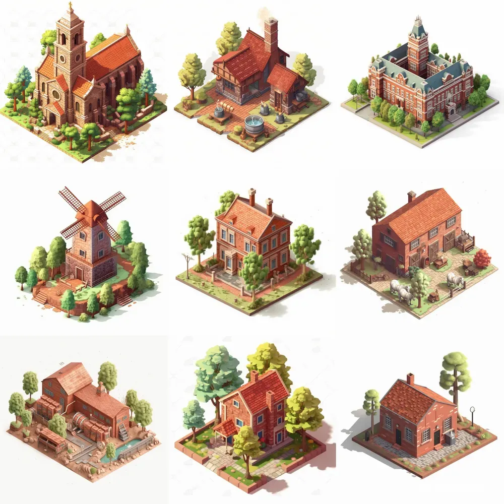Isometric Game Buildings
