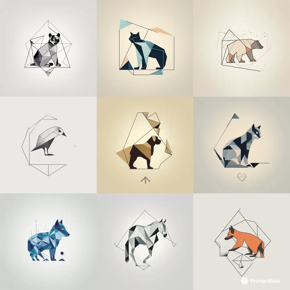 Polygon Minimal Tshirt Logo Designs
