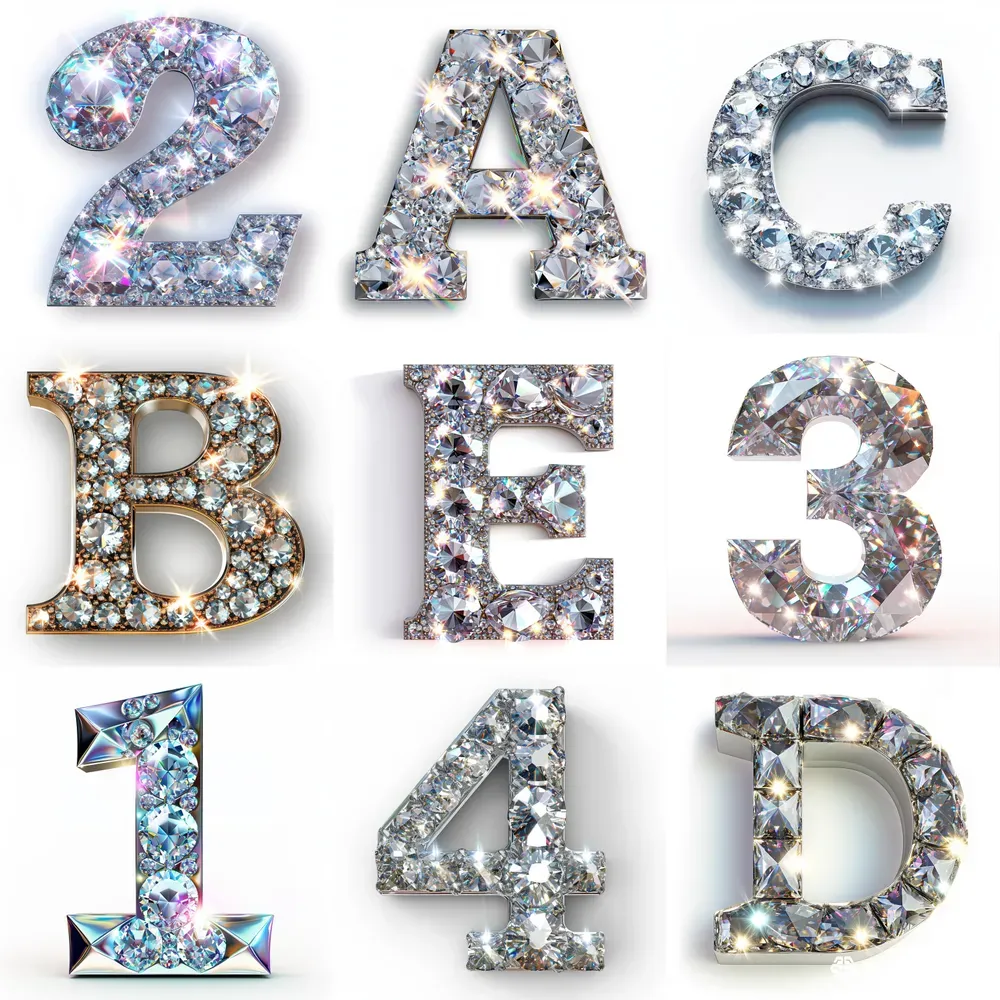 Alphabet Text Brilliant Letters Numbers