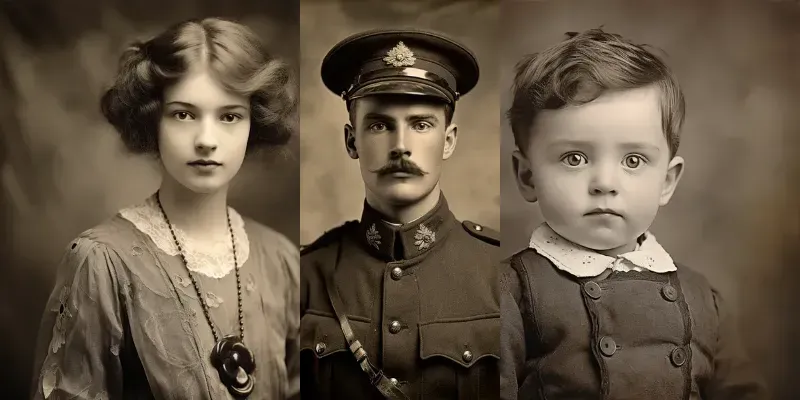 Old Vintage Portrait Photography 1900 generated by undefined