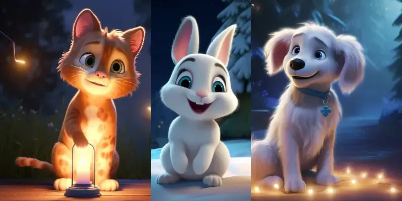 Cute Animated Disney Animals generated by undefined