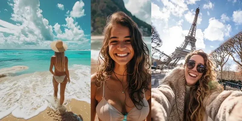Travel Influencer Social Media Photos generated by undefined