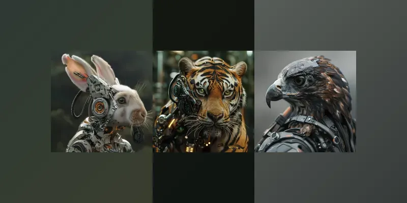 Realistic Cyborg Animal Illustrations generated by undefined