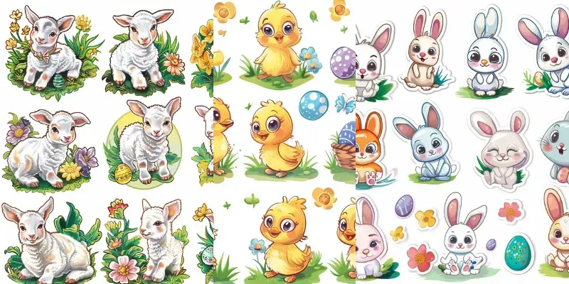 Sweet Simple Easter Sticker Set generated by undefined