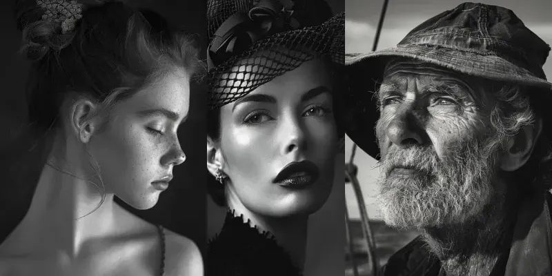 Realistic Monochrome Portrait Photography generated by undefined