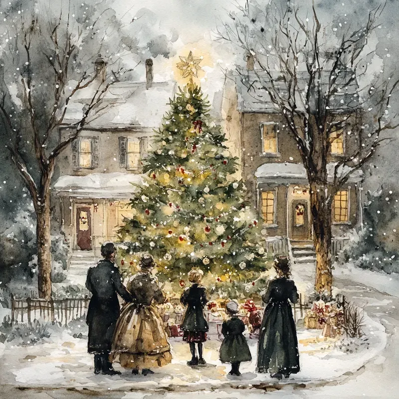Vintage Christmas Watercolour Paintings