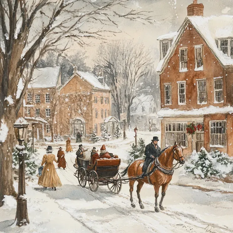 Vintage Christmas Watercolour Paintings