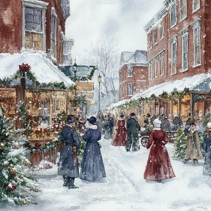 Vintage Christmas Watercolour Paintings