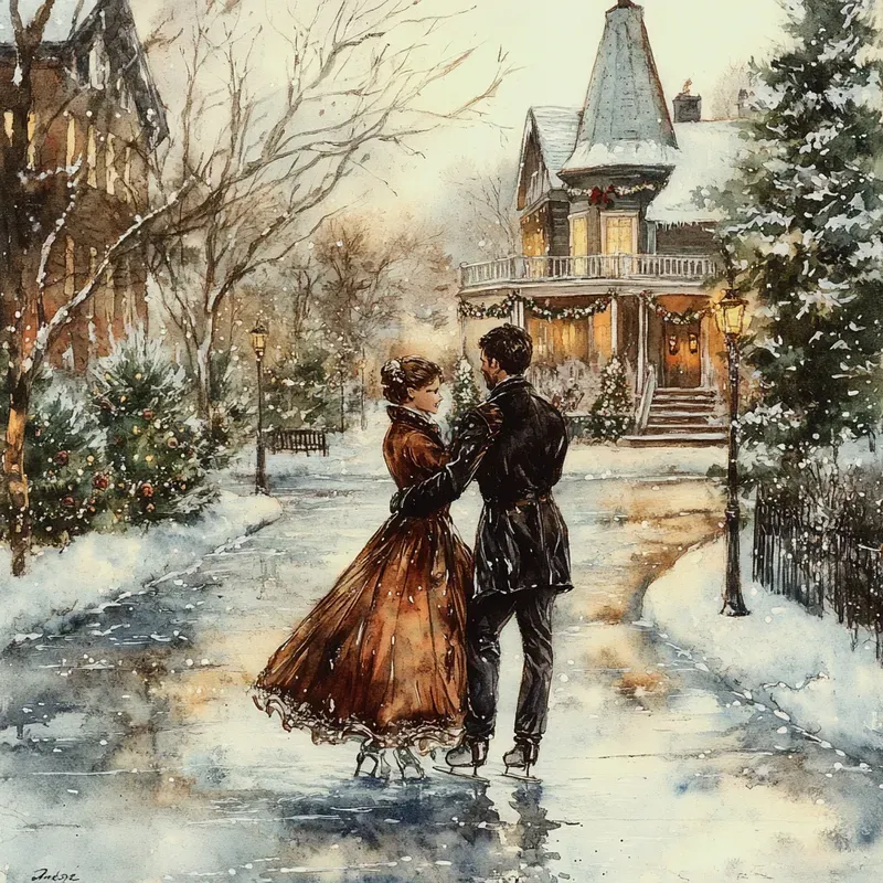 Vintage Christmas Watercolour Paintings