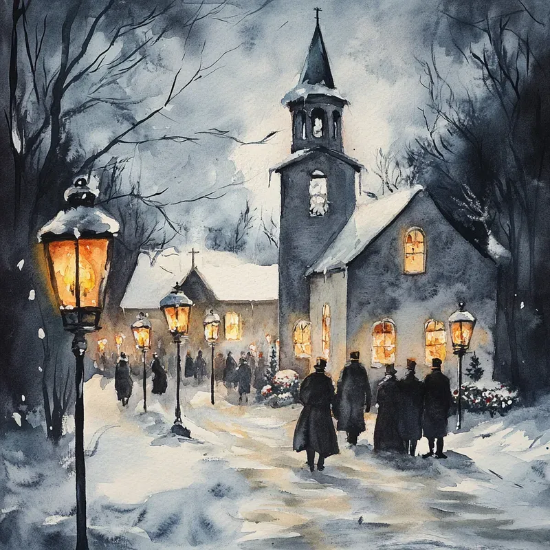 Vintage Christmas Watercolour Paintings