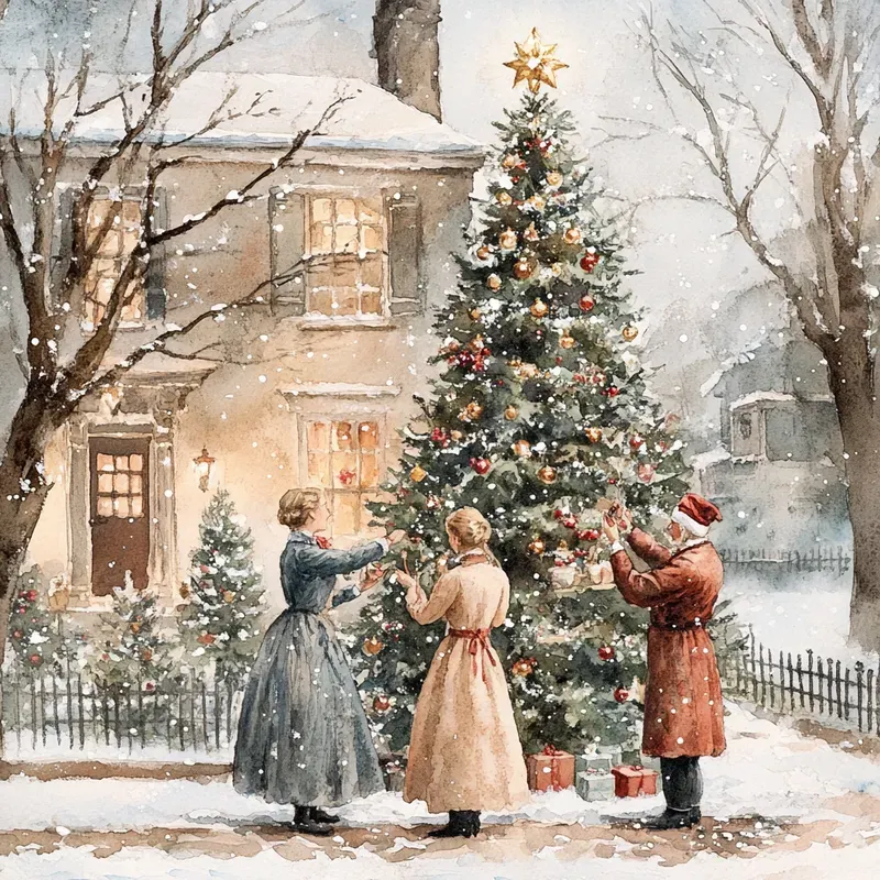 Vintage Christmas Watercolour Paintings