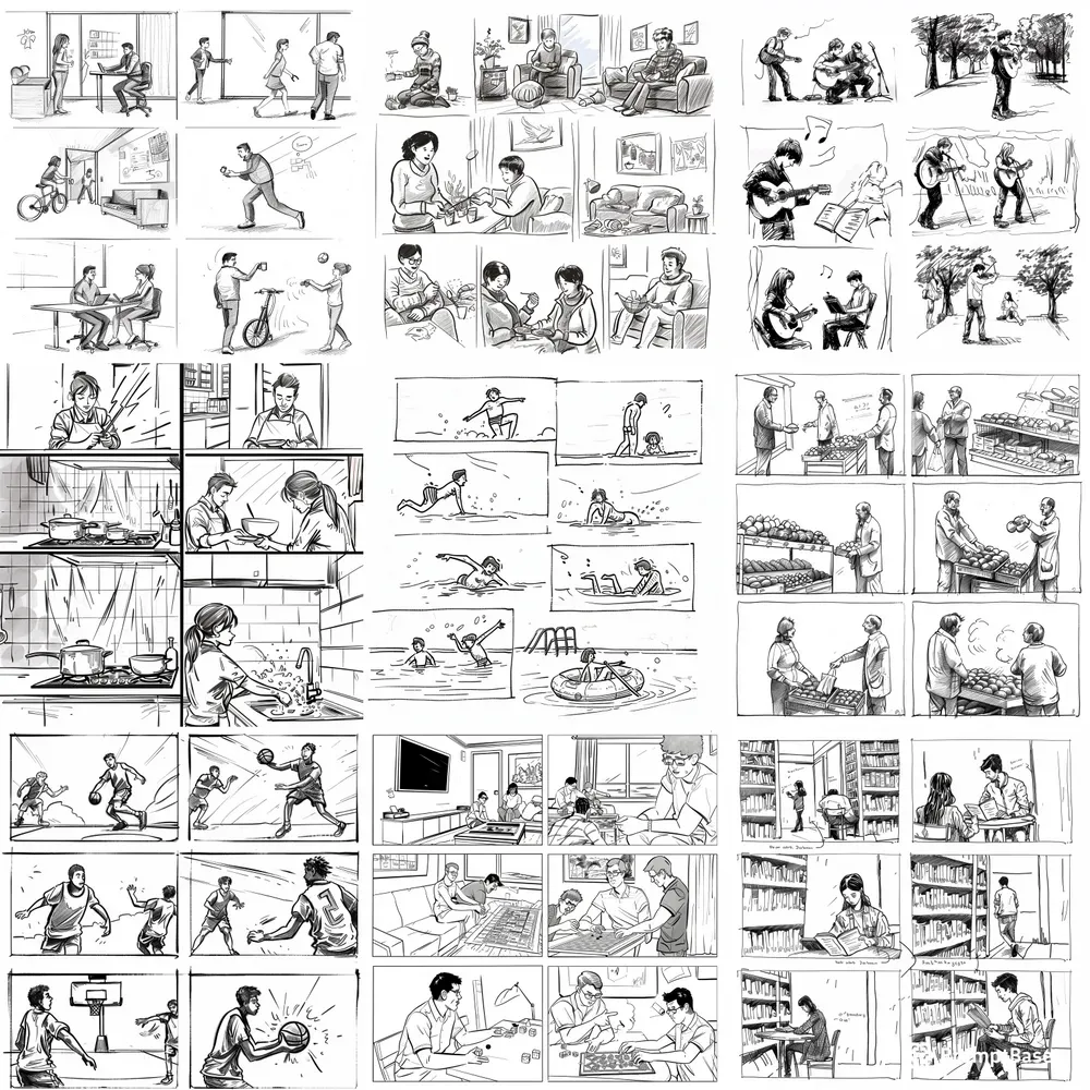 Storyboard Sketch Drawings