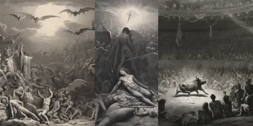 Wonderful Goth Engravings Gustave Dore generated by midjourney