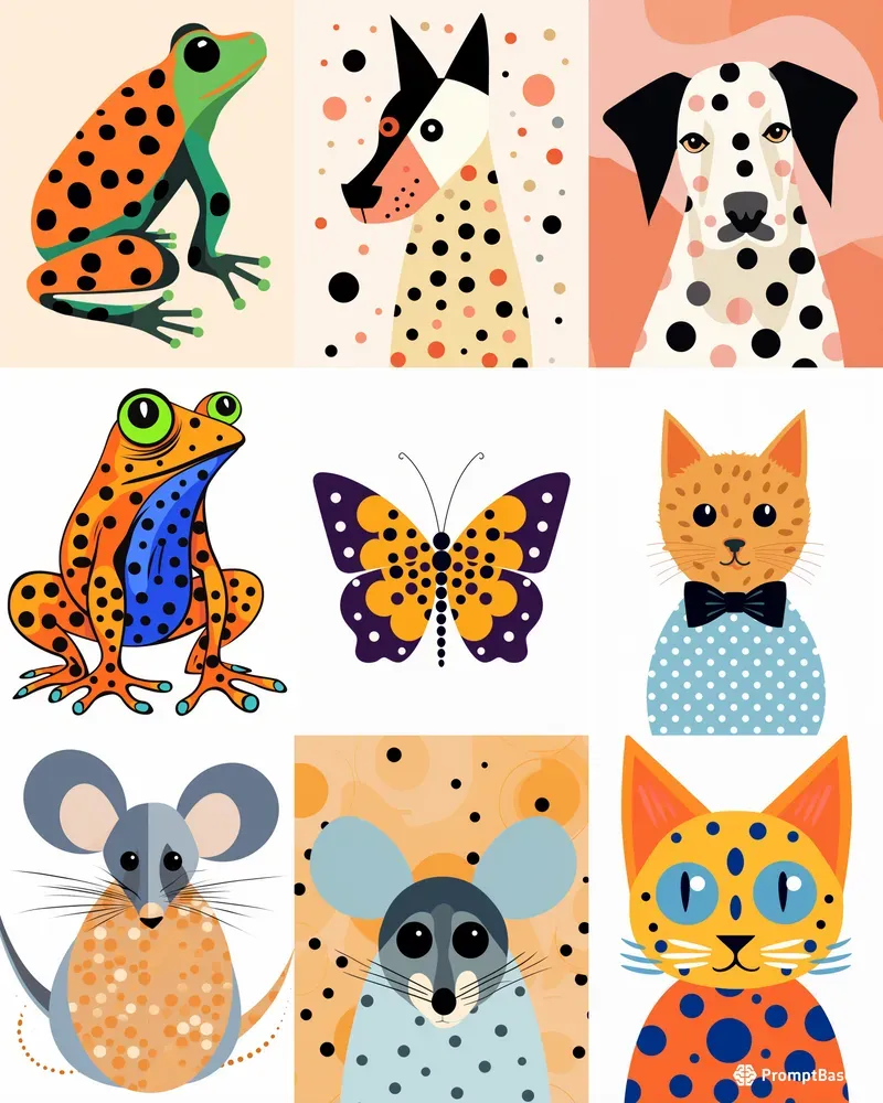 Animals Polka Dots