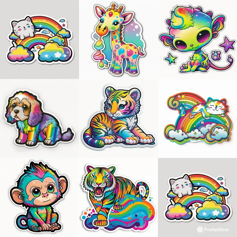 Lisa Frank Inspired Stickers