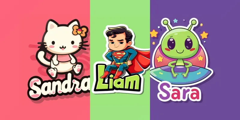 Cute Stickers For Kids With Names generated by undefined