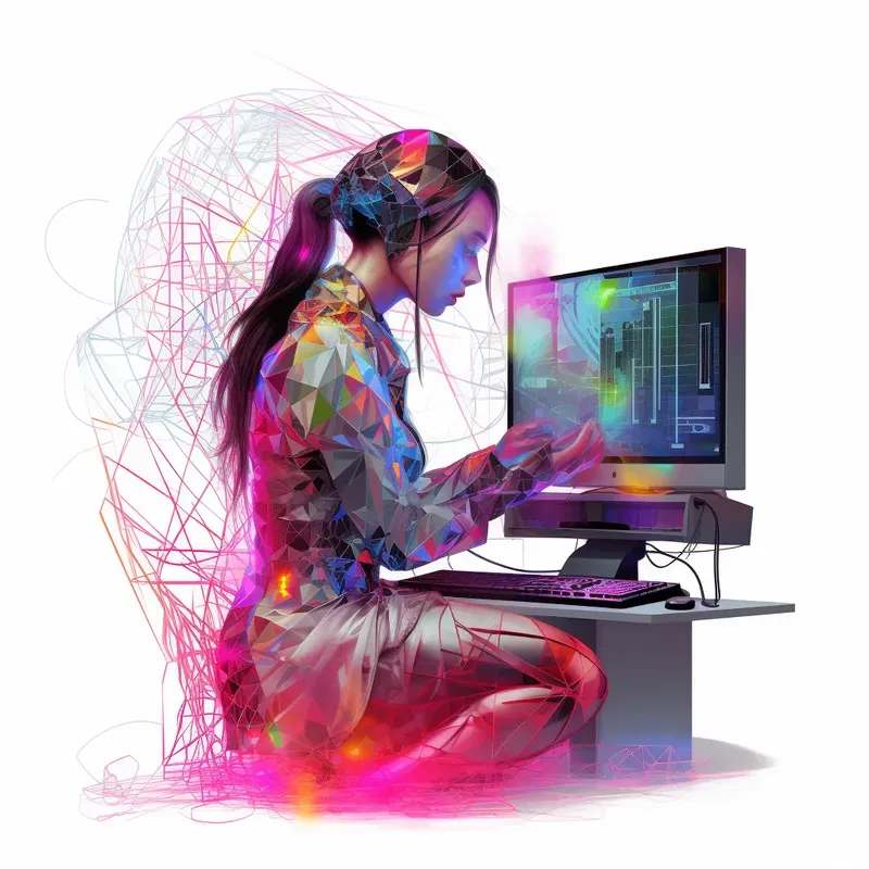 Neon Illustrations Of People