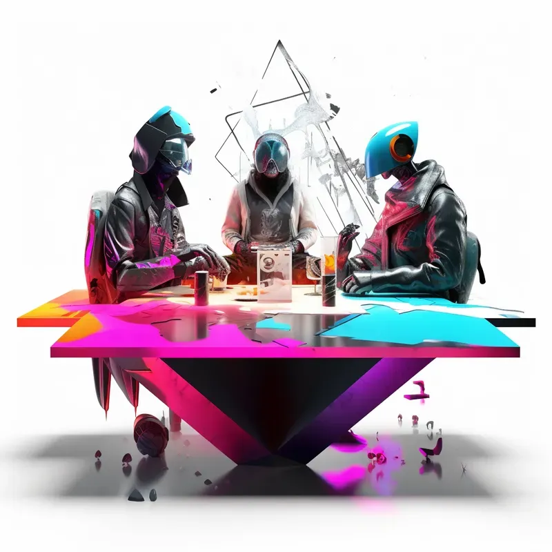 Neon Illustrations Of People
