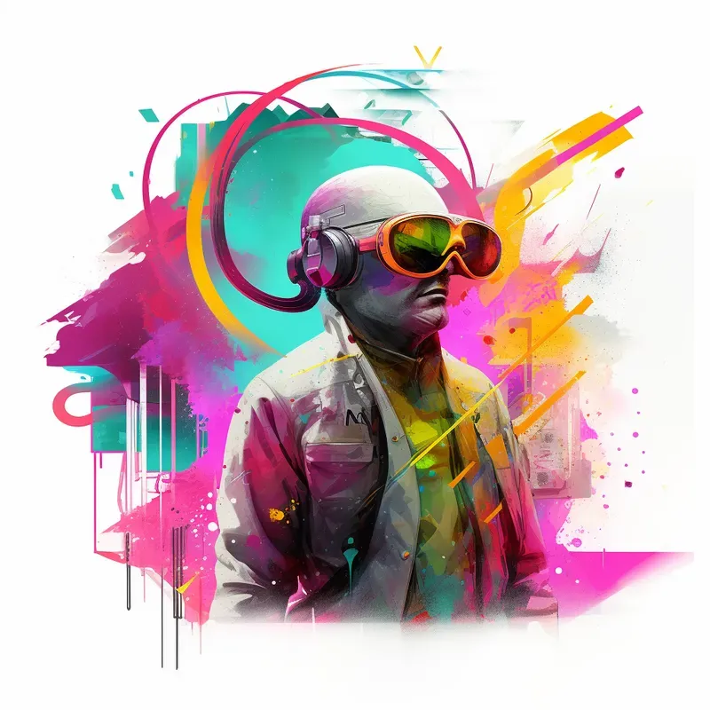 Neon Illustrations Of People