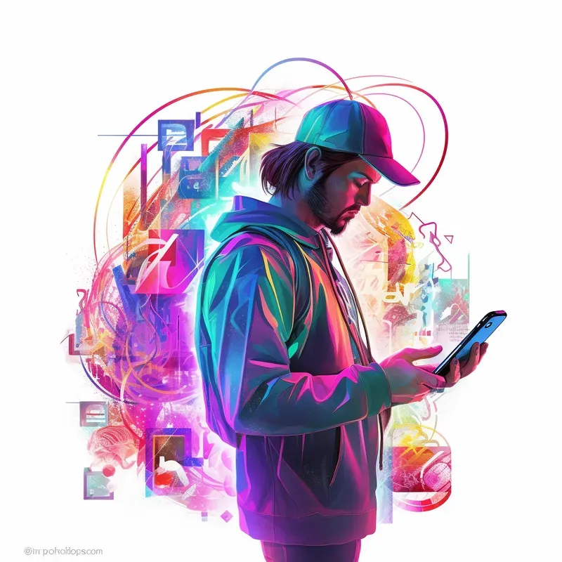Neon Illustrations Of People