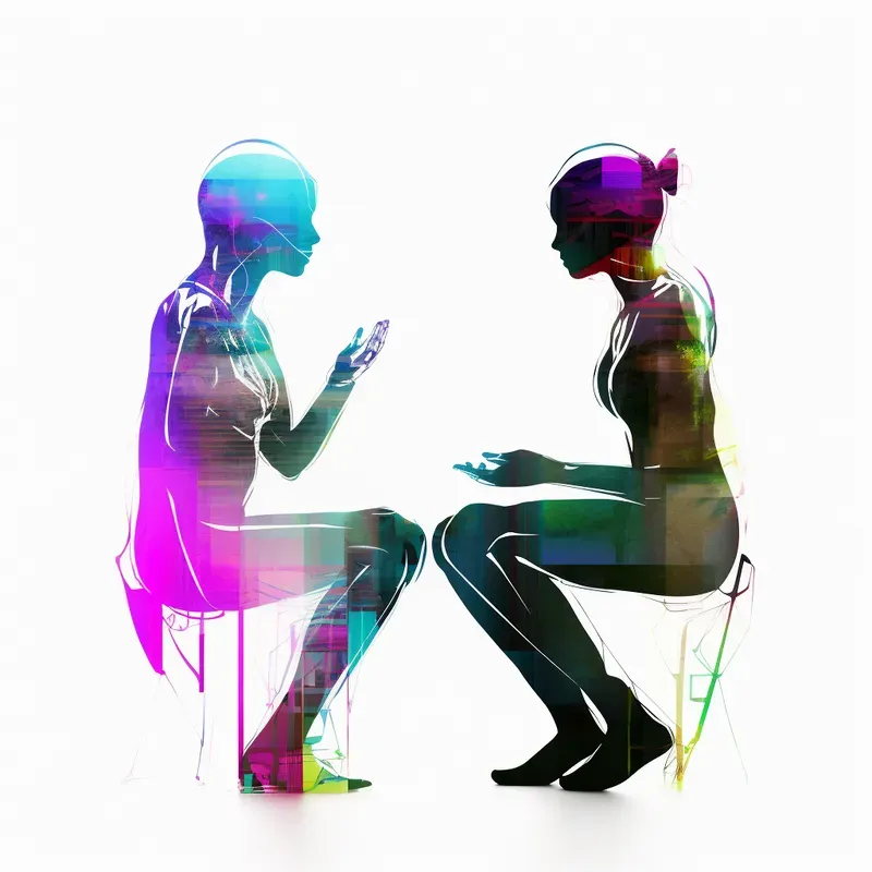 Neon Illustrations Of People