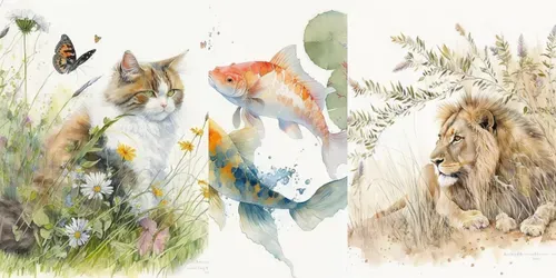 Watercolours Of Animals generated by midjourney