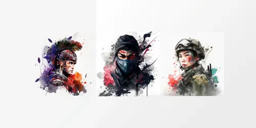 Water Color Character Avatars generated by midjourney