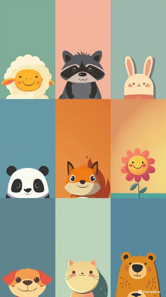 Retro Cartoon Animal Phone Wallpapers