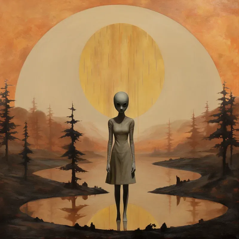 Minimal Stylized Surreal Paintings