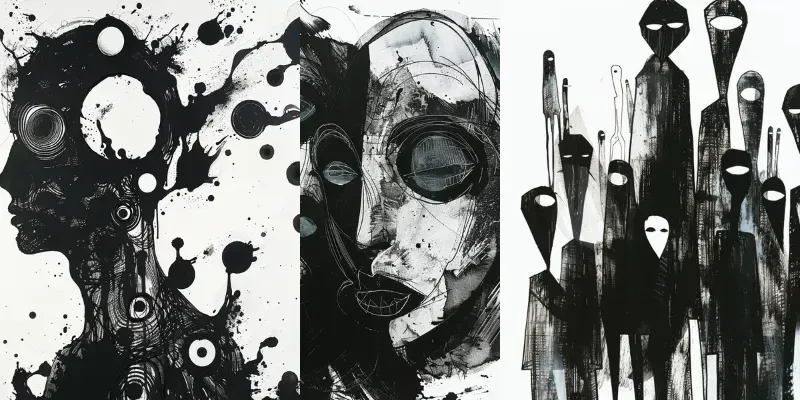 Creepy Surreal Inky Art generated by undefined