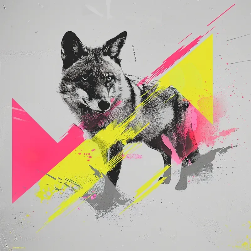 Messy Neon Art Prints
