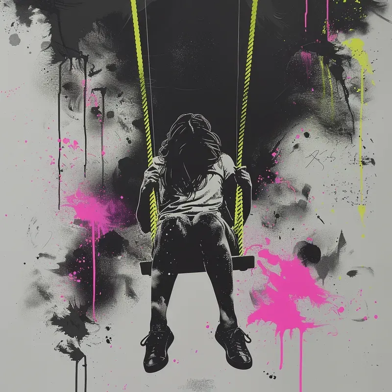 Messy Neon Art Prints
