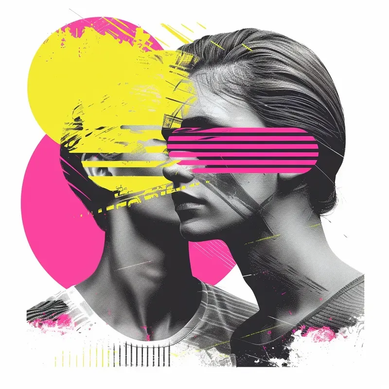 Messy Neon Art Prints