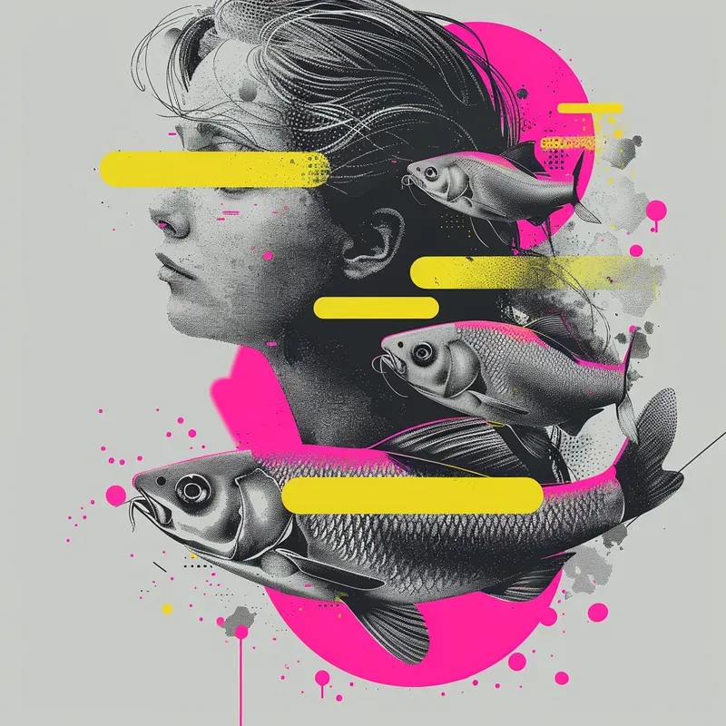 Messy Neon Art Prints