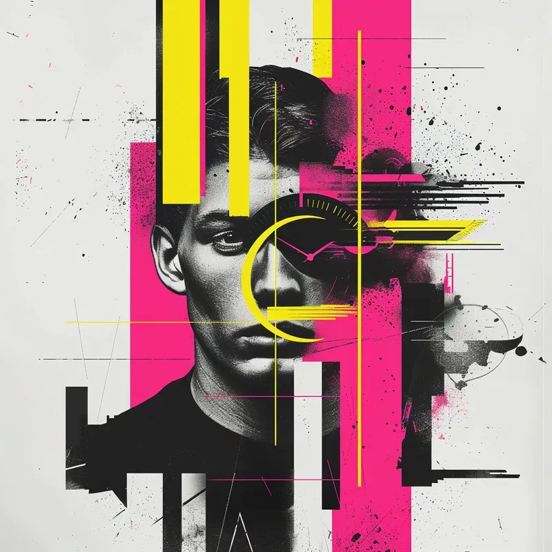 Messy Neon Art Prints
