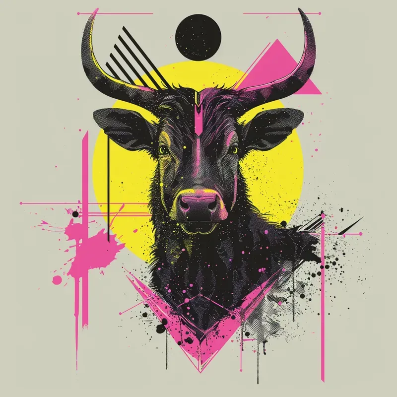 Messy Neon Art Prints