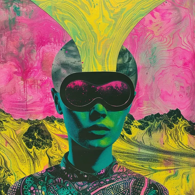 Trippy Collage Art Prints