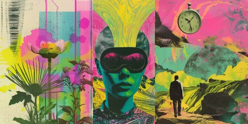 Trippy Collage Art Prints generated by undefined