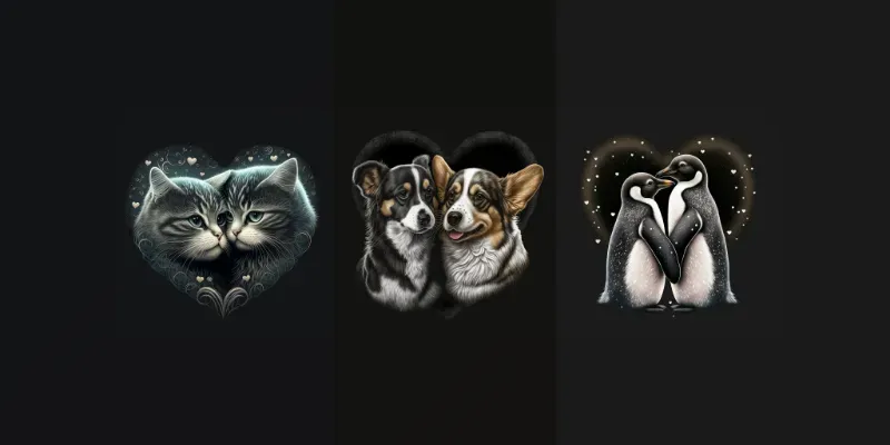 Animal Illustrations In Love generated by undefined