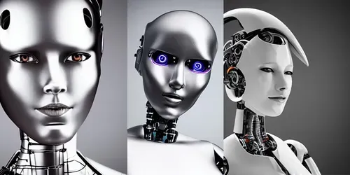 Robotic Woman Portrait generated by promptbase