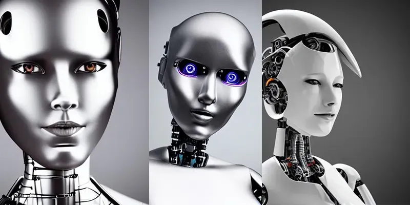 Robotic Woman Portrait generated by undefined