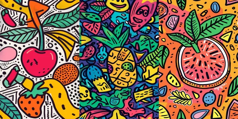 Doodle Graffiti Illustration Wallpapers generated by undefined